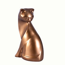 Escultura pareja de gatos decorativa en resina