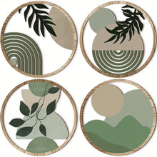 4 Bohemian Wall Art Set - Wooden Bohemian Decor，Geometric Hanging Artwork，Suitable for baby room，Farmhouse Aesthetic Minimalist