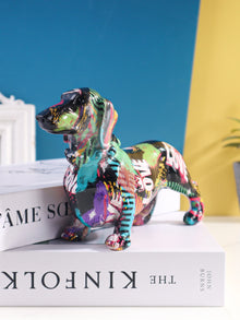 Escultura Dachshund de resina para decoración
