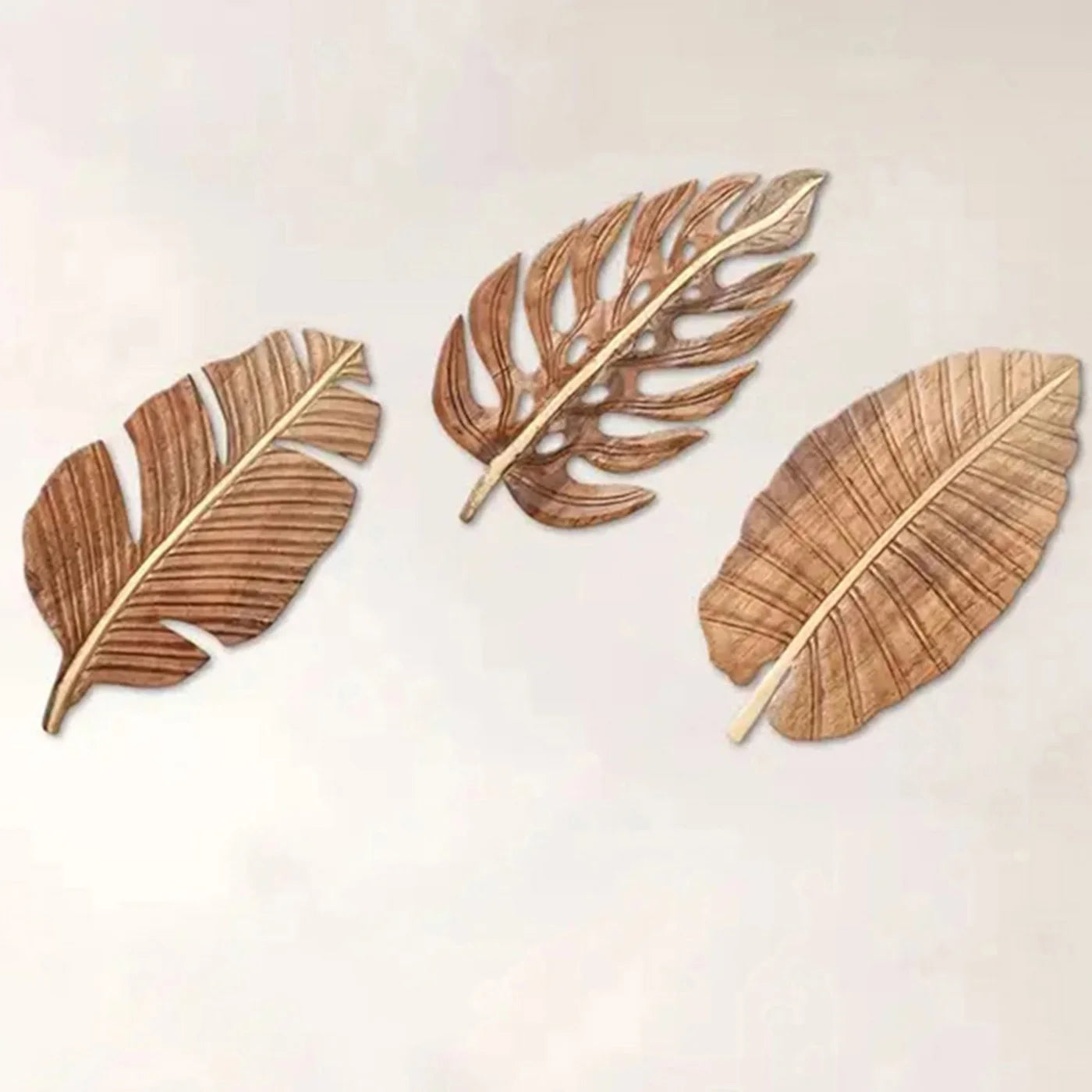 Set de hojas de madera para decoración de pared