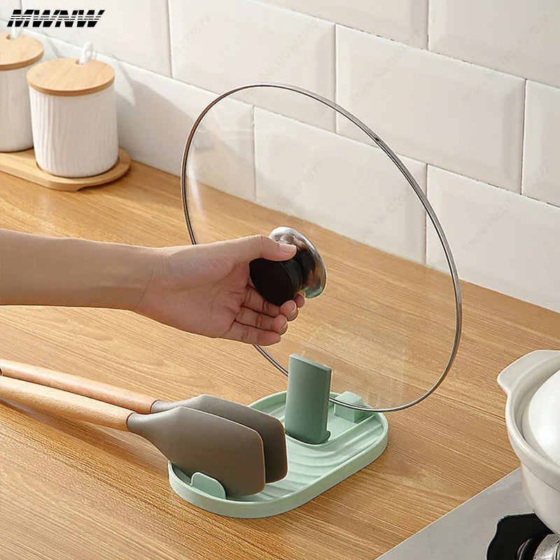 Soporte Plegable para Tapa de Olla y Utensilios