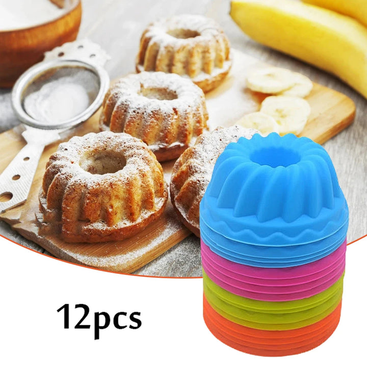 Set de 12 moldes de silicona para muffins