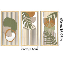 Set de 3 paneles boho de madera calada