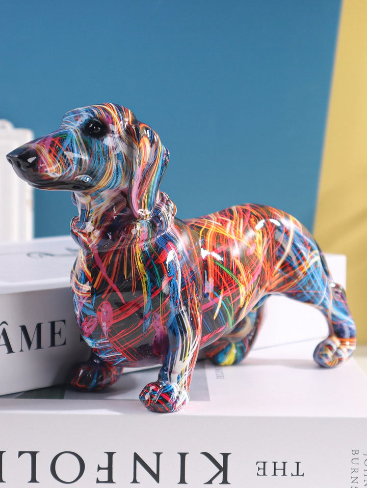 Escultura Dachshund de resina para decoración