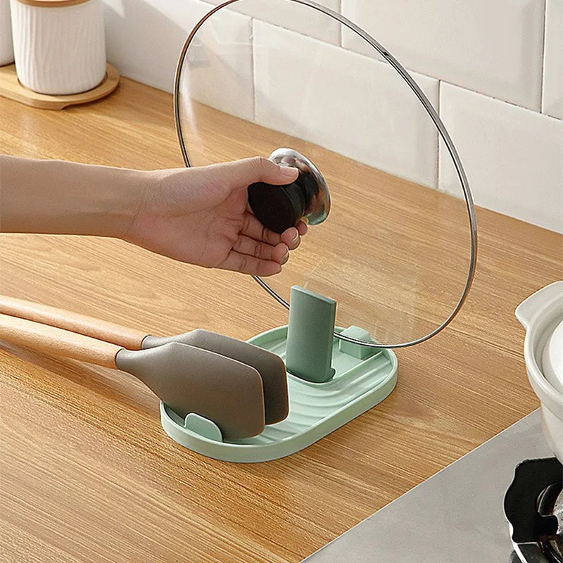 Soporte Plegable para Tapa de Olla y Utensilios