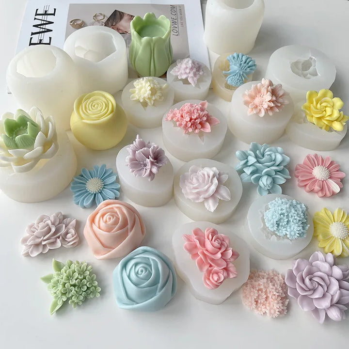 Molde de silicona 3D para velas y jabones