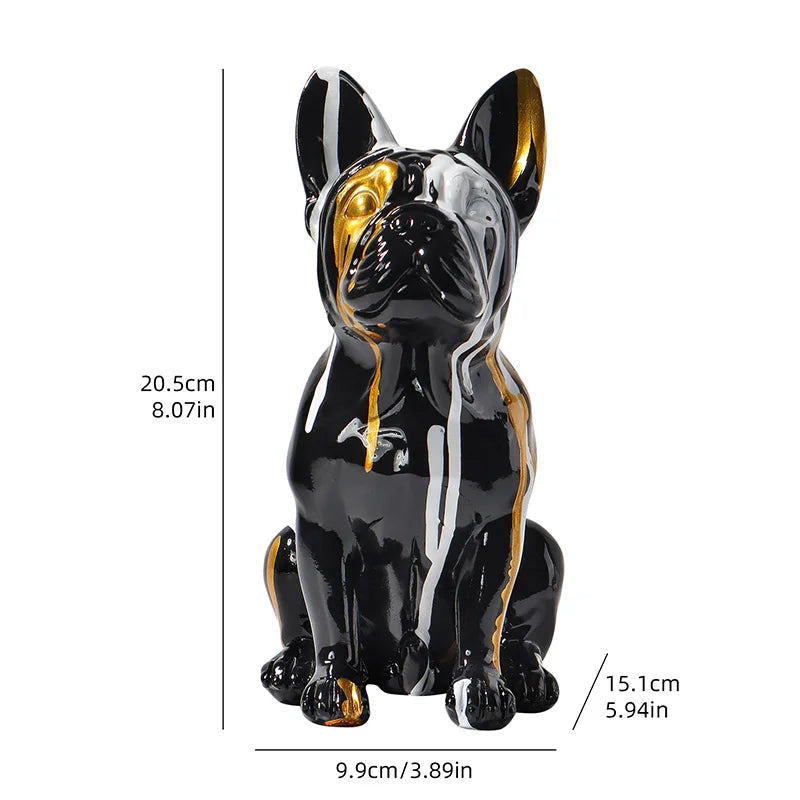 Escultura Bulldog francés de resina decorativa