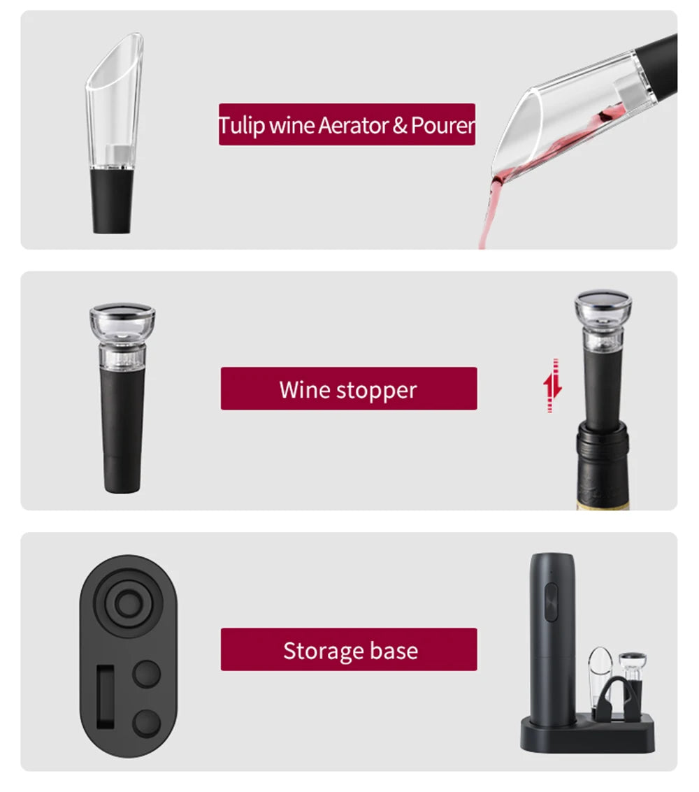 Abridor eléctrico de vino premium