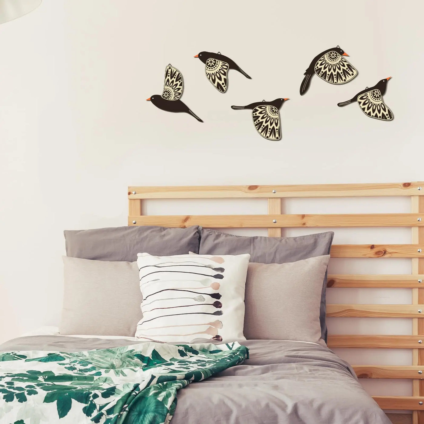 Set de aves de madera para decoración de pared