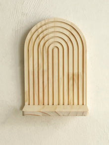 Repisa arco de madera estilo boho para pared