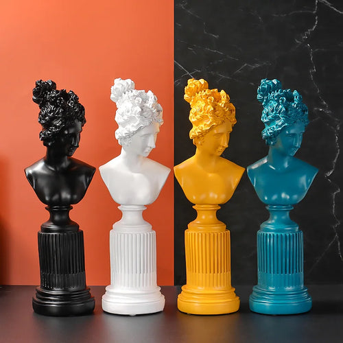 Busto decorativo Freyja de resina estilo nórdico