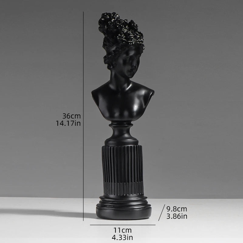 Busto decorativo Freyja de resina estilo nórdico