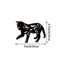 Cat Silhouette Metal Art, Black White Iron Wall Decor for Indoor Outdoor, Rust-Proof Waterproof Bedroom Bathroom