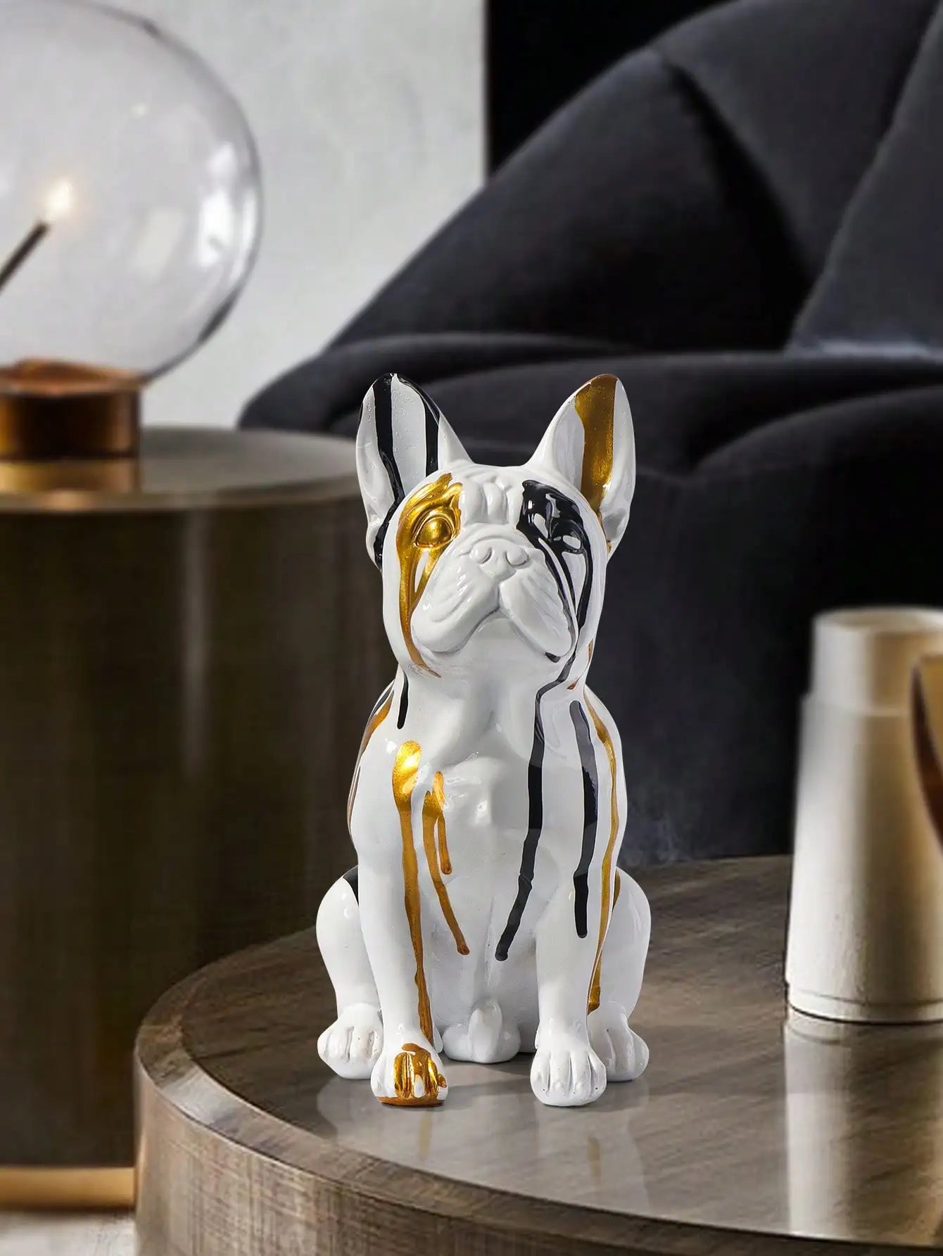 Escultura Bulldog francés de resina decorativa