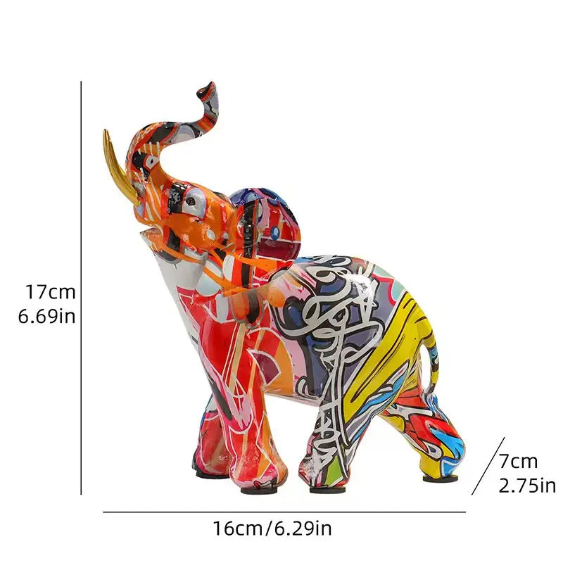 Escultura elefante decorativo de resina