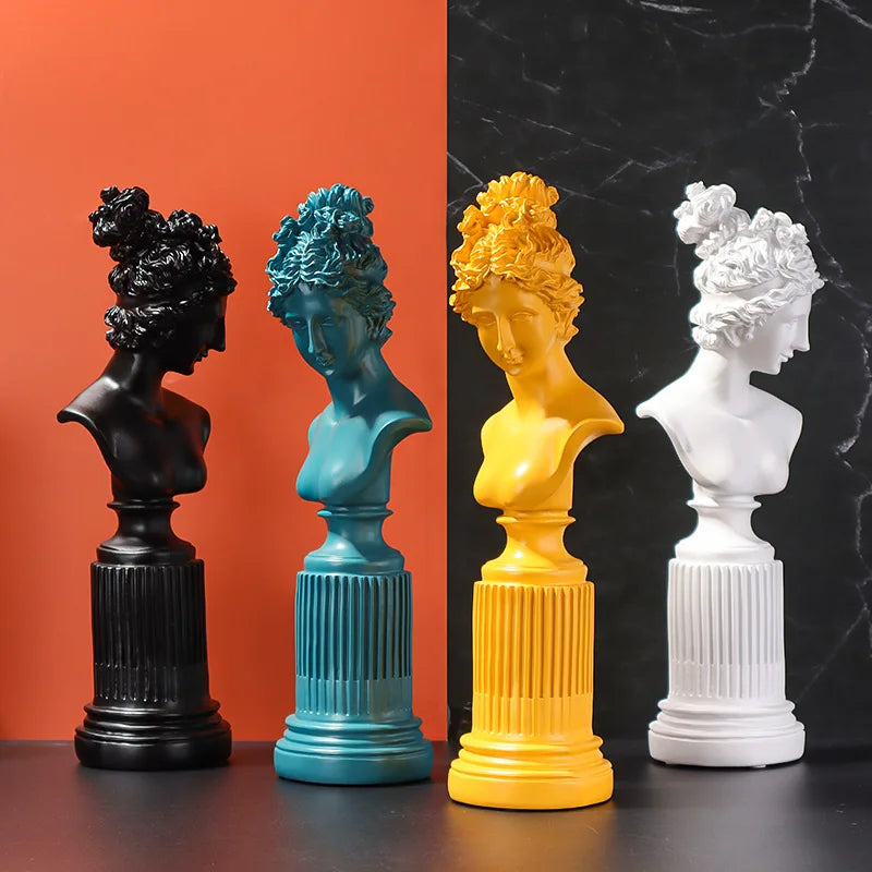 Busto decorativo Freyja de resina estilo nórdico