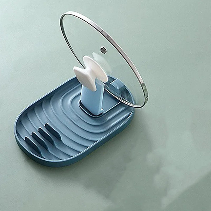 Soporte Plegable para Tapa de Olla y Utensilios