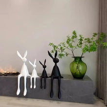 Conejo decorativo premium de resina