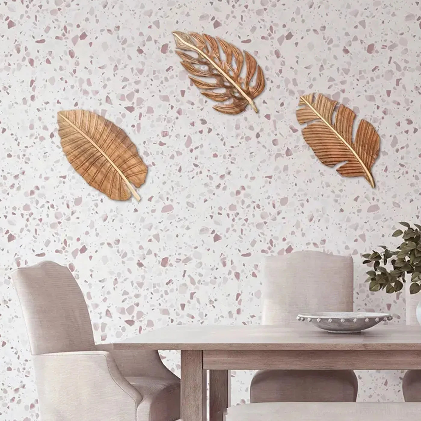 Set de hojas de madera para decoración de pared