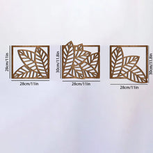 Set de cuadros/hojas boho de madera para pared