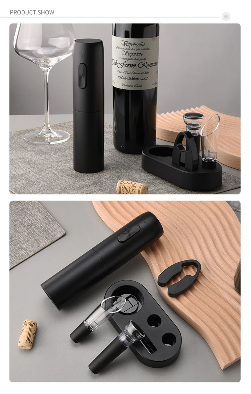 Abridor eléctrico de vino premium