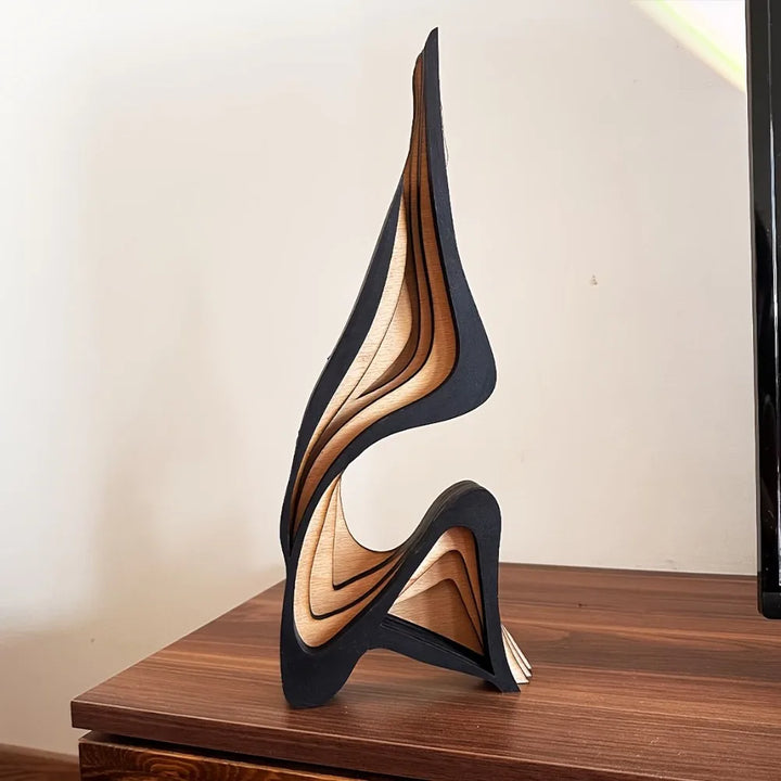 Escultura abstracta de madera minimalista - 40cm