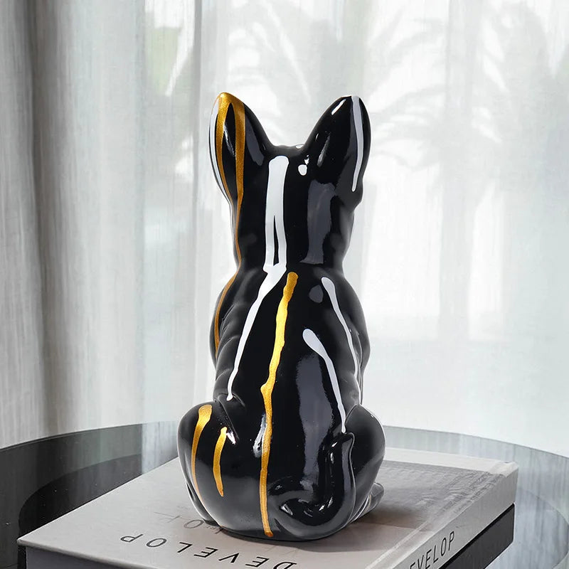 Escultura Bulldog francés de resina decorativa