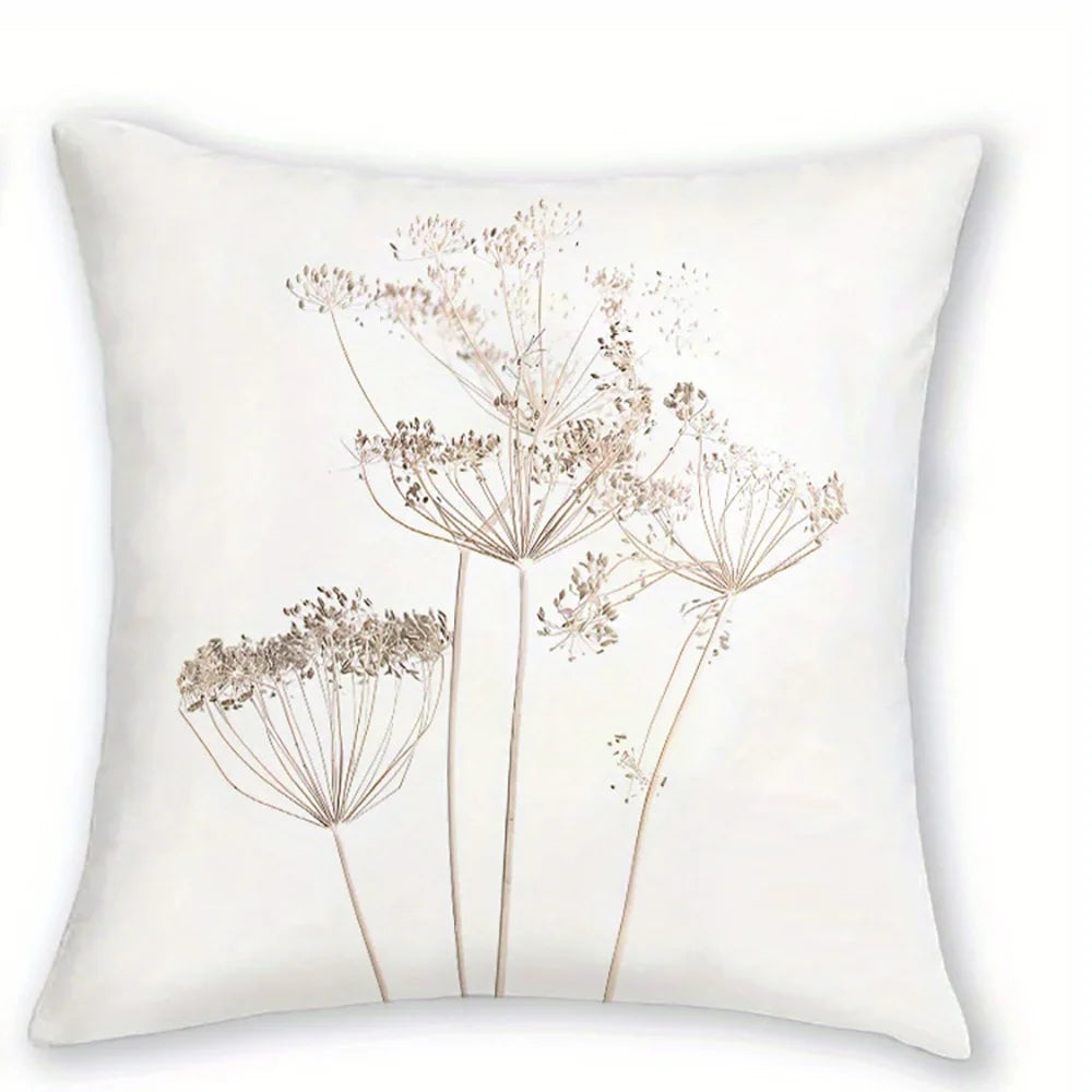 Funda de almohadón boho flores prensadas - A(2D Falt) 50x50cm