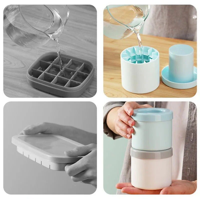 Molde Redondo de Silicona para Hielo