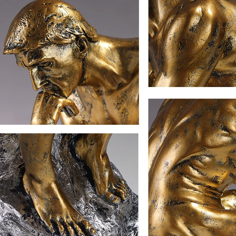 Escultura pensador europeo de resina