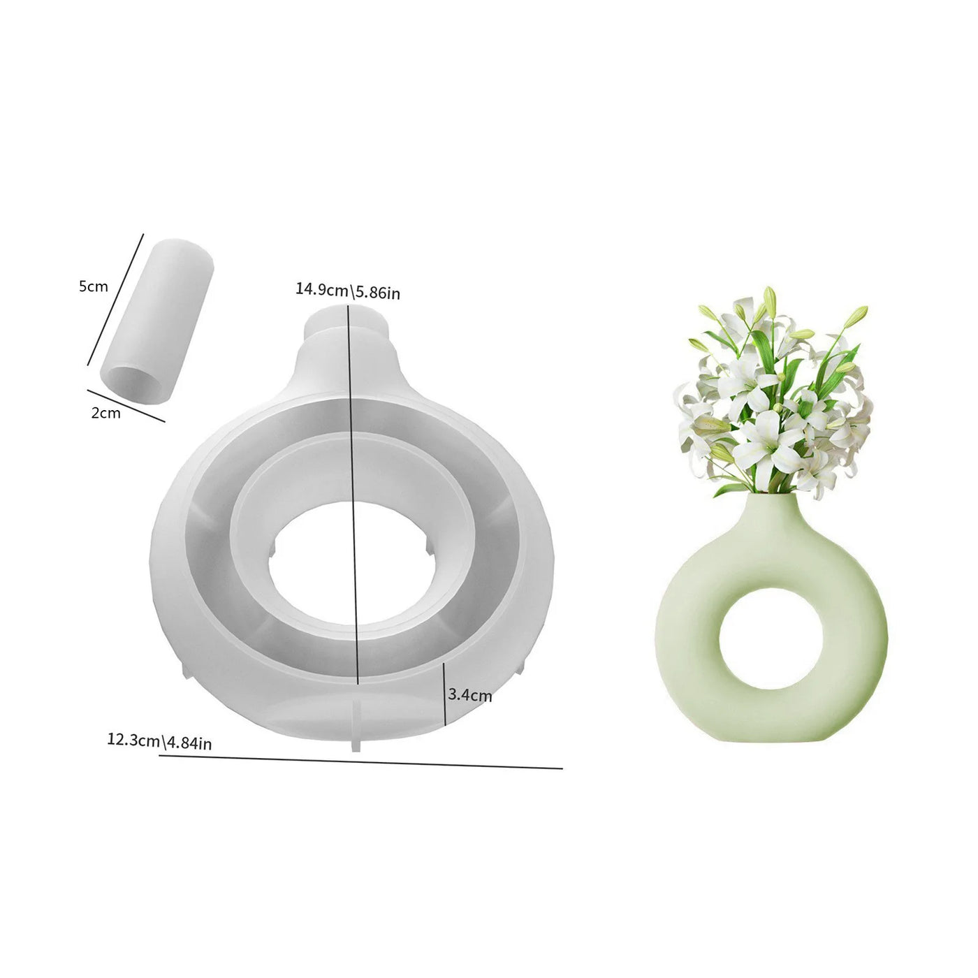 Molde de Silicona para Florero o Maceta de Resina