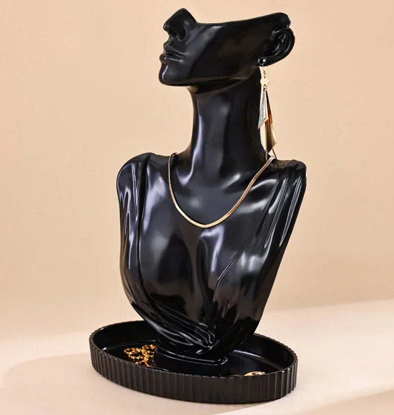 Busto expositor de joyas para collares y accesorios