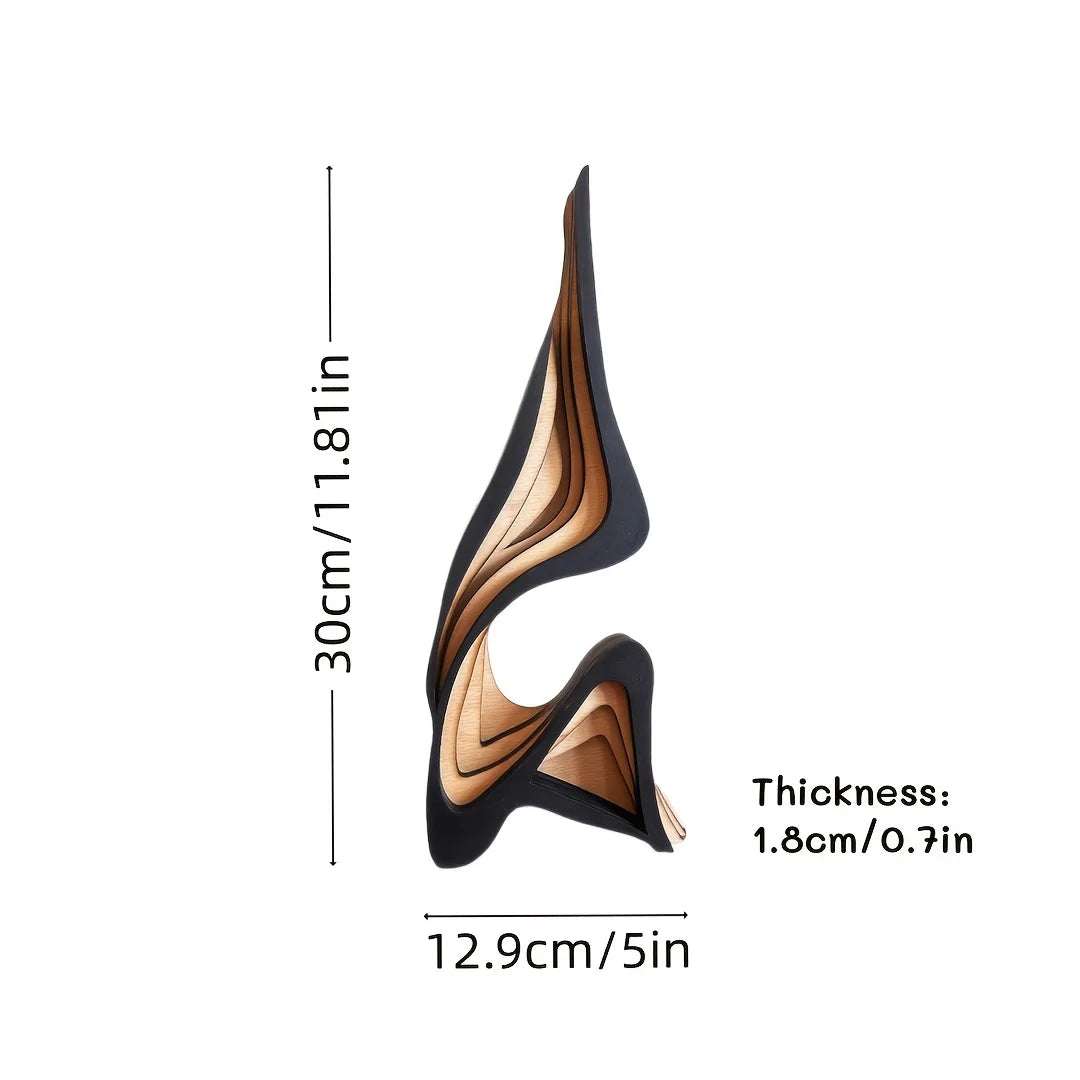 Escultura abstracta de madera minimalista