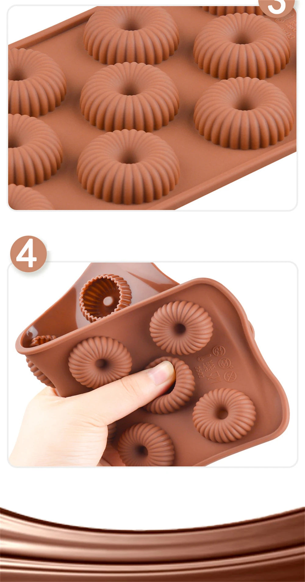 Molde de Silicona 6 Cavidades Espiral para Mousse
