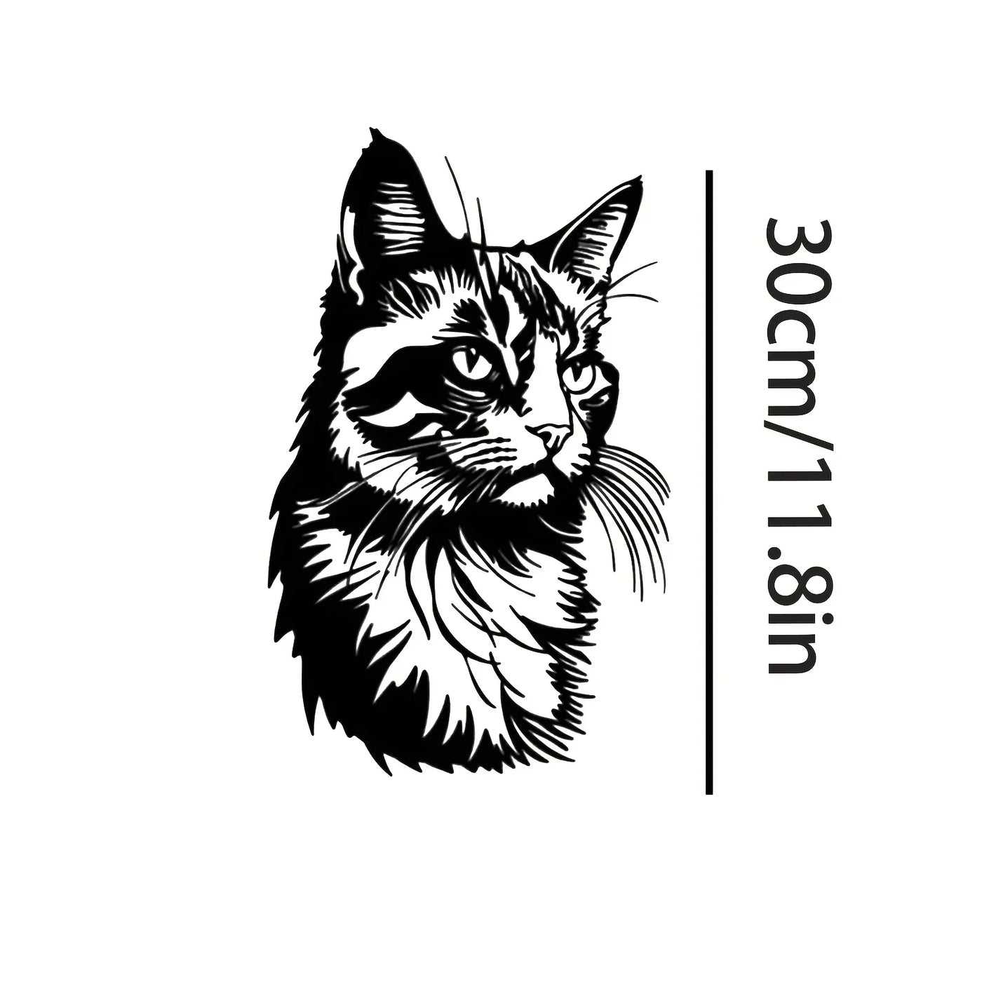 Cat Silhouette Metal Art, Black White Iron Wall Decor for Indoor Outdoor, Rust-Proof Waterproof Bedroom Bathroom