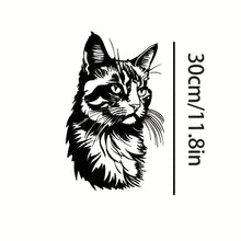 Cat Silhouette Metal Art, Black White Iron Wall Decor for Indoor Outdoor, Rust-Proof Waterproof Bedroom Bathroom