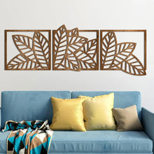 Set de cuadros/hojas boho de madera para pared