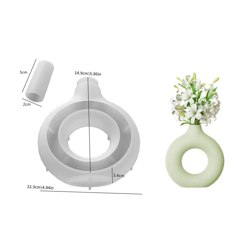 Molde de Silicona para Florero o Maceta de Resina