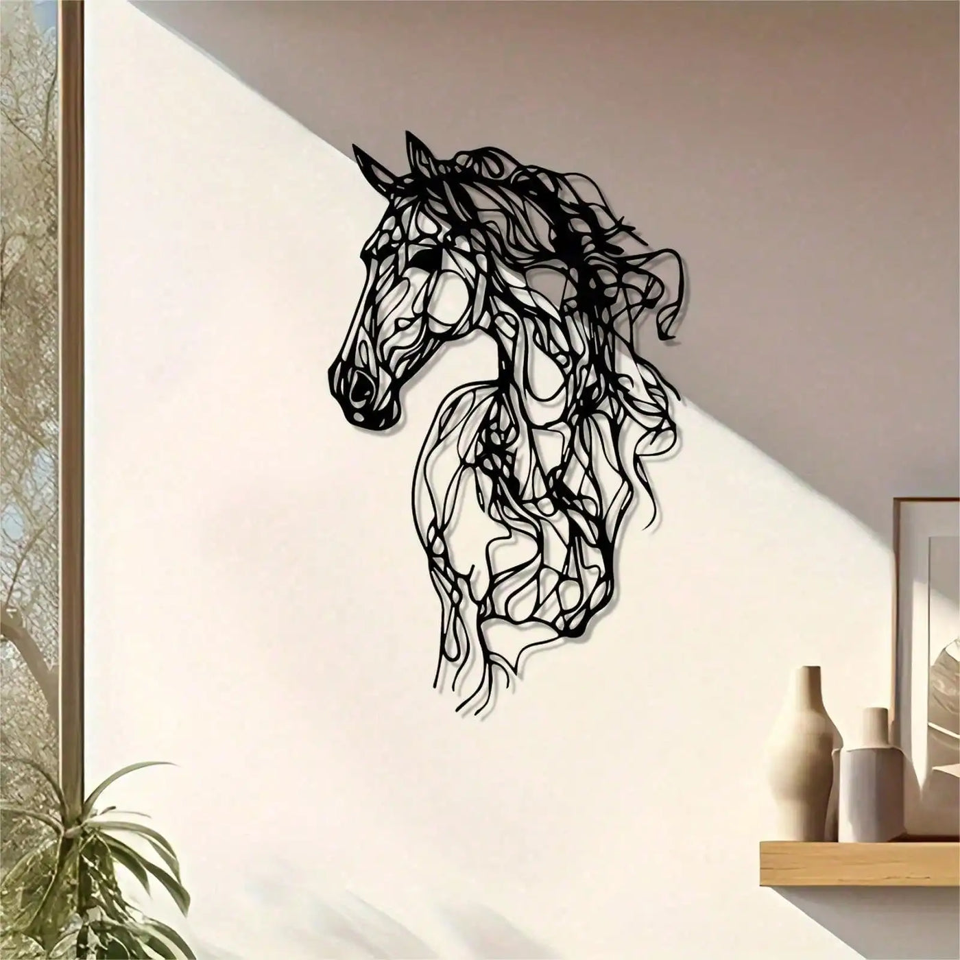 Metal Art Horse Wall Decor, Weather-Resistant Iron Wall Art for Garden, Patio, Indoor, Christmas Gift, Modern Home Decor