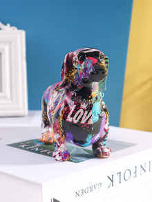 Escultura Dachshund de resina para decoración