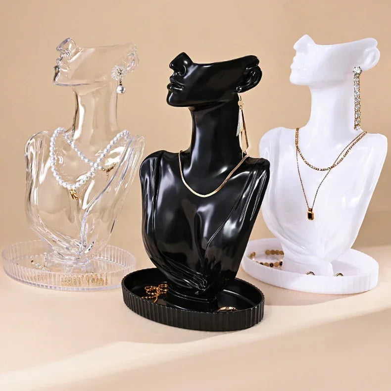 Busto expositor de joyas para collares y accesorios