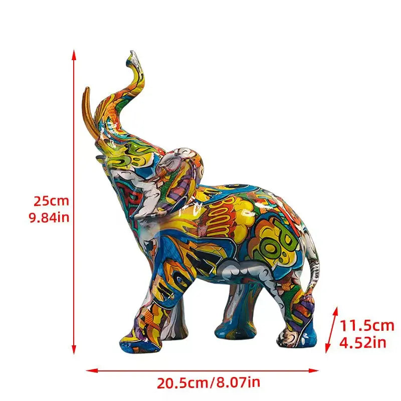 Escultura elefante decorativo de resina