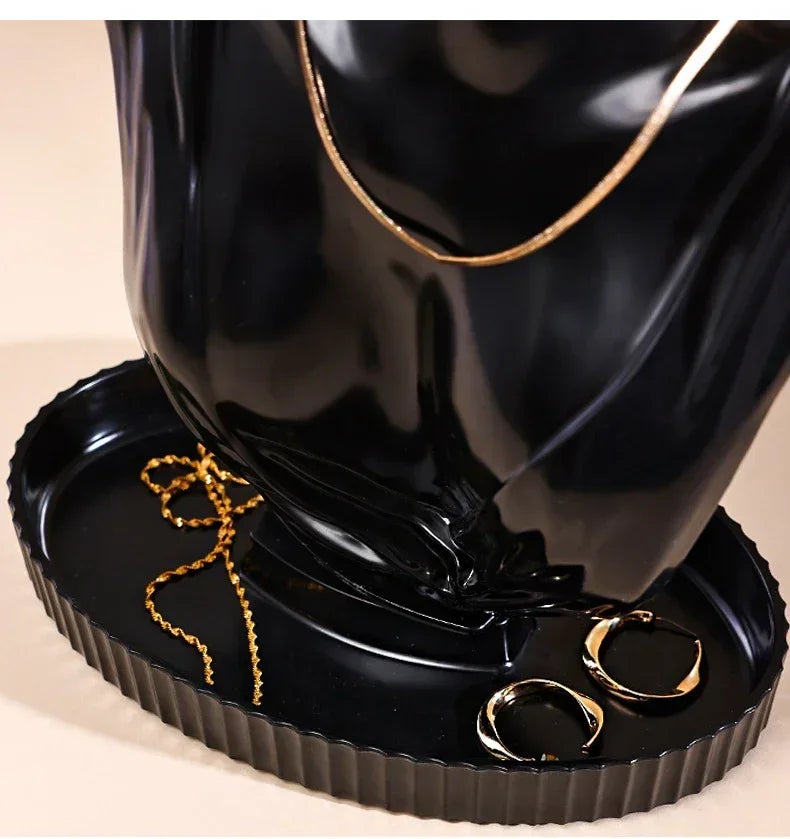 Busto expositor de joyas para collares y accesorios