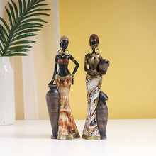 Escultura mujer africana de resina - G04173B