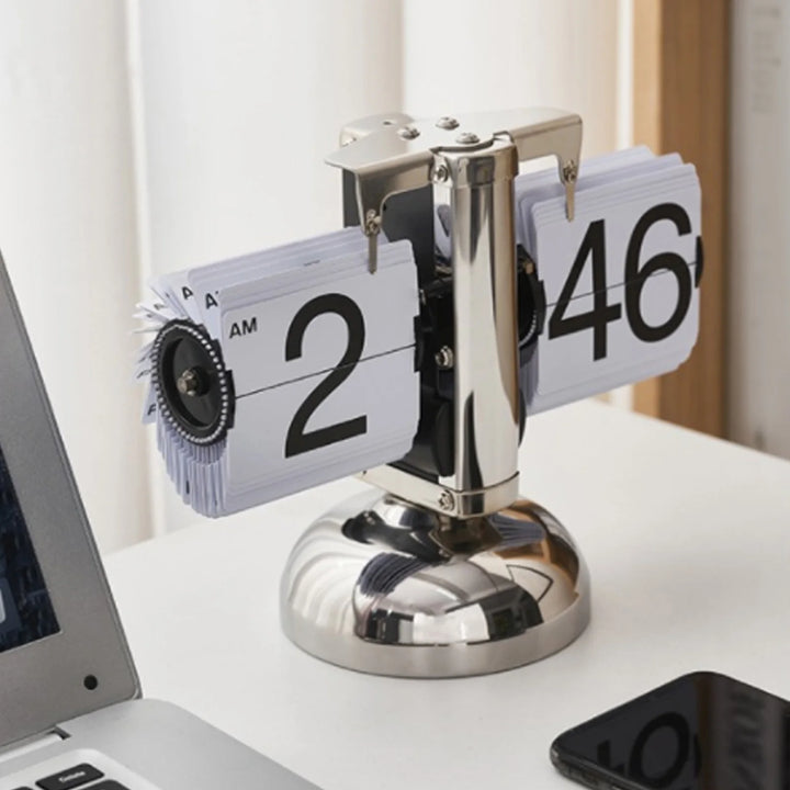 Reloj flip retro de mesa - black