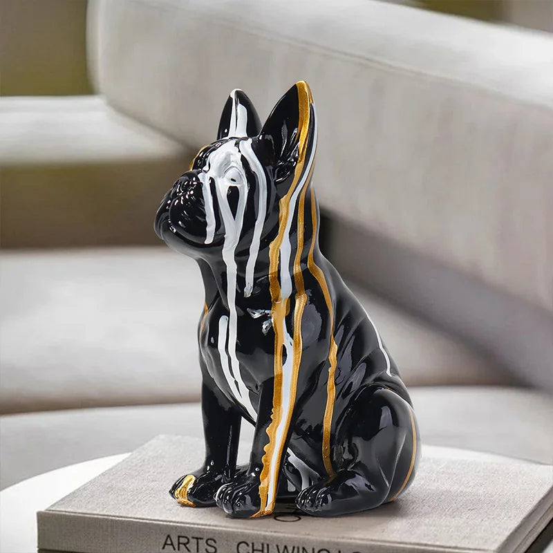 Escultura Bulldog francés de resina decorativa
