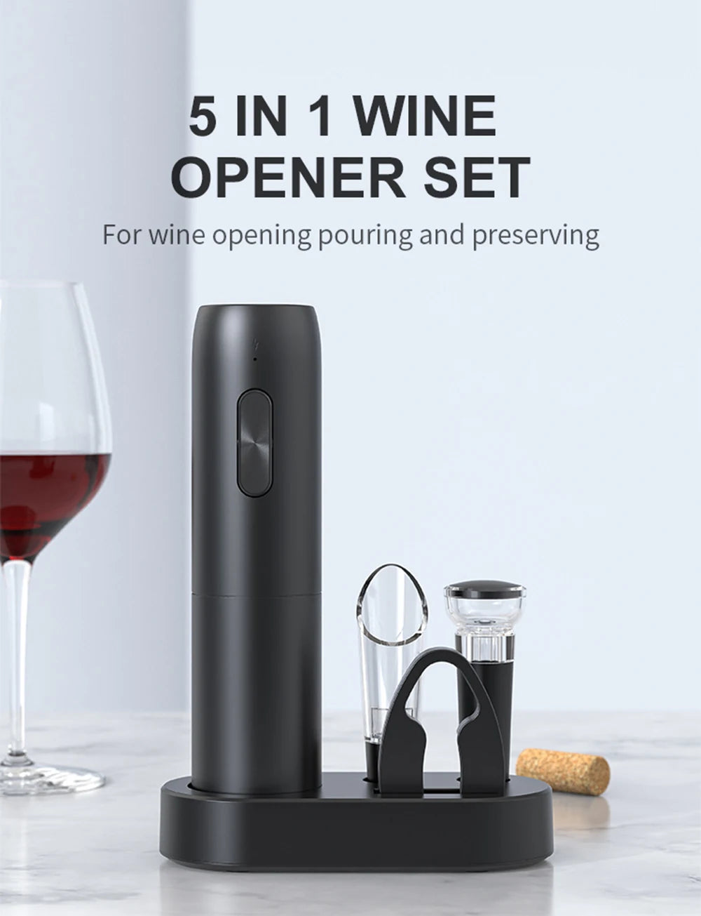 Abridor eléctrico de vino premium