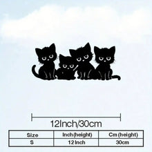 Cat Silhouette Metal Art, Black White Iron Wall Decor for Indoor Outdoor, Rust-Proof Waterproof Bedroom Bathroom