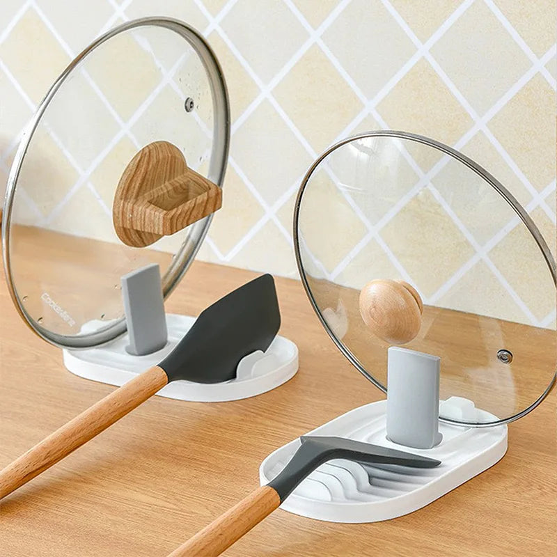 Soporte Plegable para Tapa de Olla y Utensilios